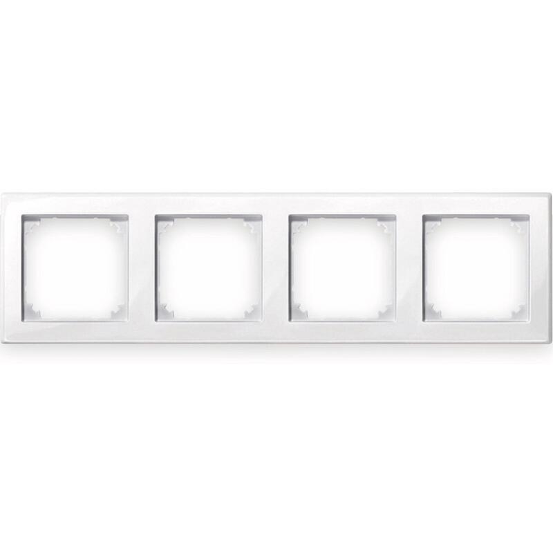 Merten 4-Fach Steckdosenrahmen Weiss 29.4 X 8.1 Cm