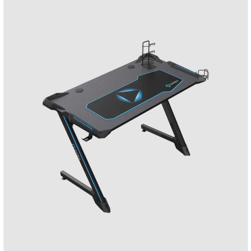 Mesa Gaming Onex Gd1200z Rgb Con Portavasos, Gancho Para Auriculares Y Soporte Para Mando, 114 Cm (Ancho)