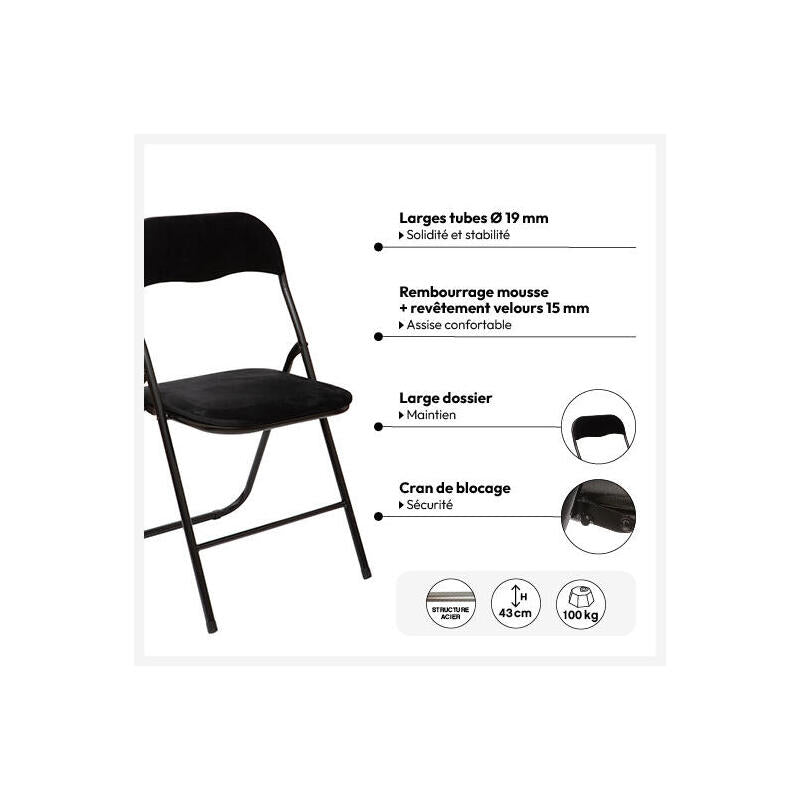 Mesa Plegable Negra 60x60x75cm