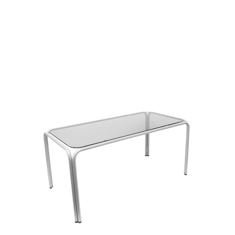 Mesa Vega Chasis Plata Cristal Fumé