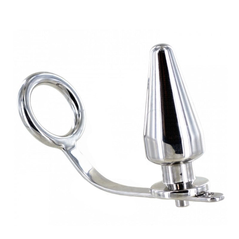 Metal Hard - Anillo Acero Con Plug Anal 45 X 45mm