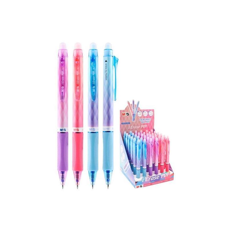 M&G Bolígrafo Gel Borrable Retráctil Ierase Pop Expositor De 36 C/Surtidos