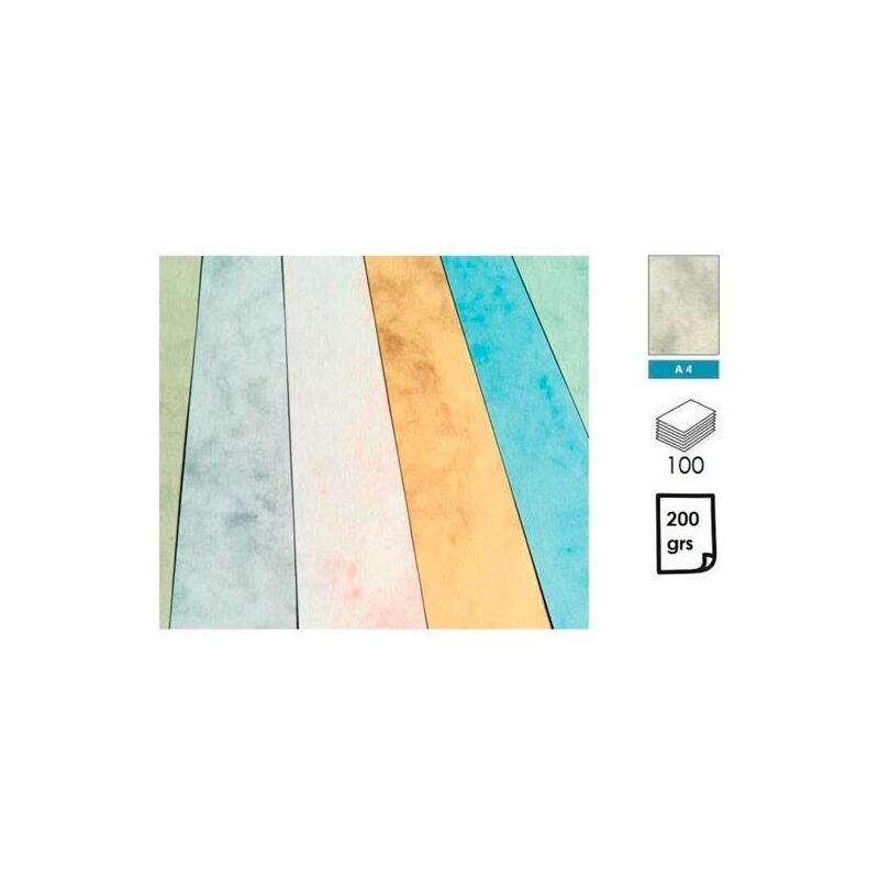 Michel Papel Marmoleado A4 200gr Pack 100h Gris