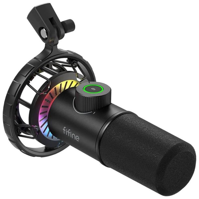 Micrófono Fifine K658 Rgb Usb Para Grabación Y Transmisión En Pc