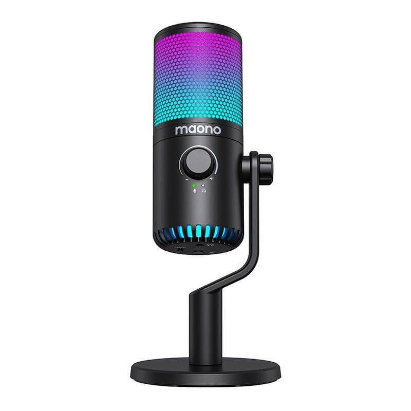 Micrófono Maono Dm30rgb Rgb Negro Usb Para Grabación Y Transmisión En Pc