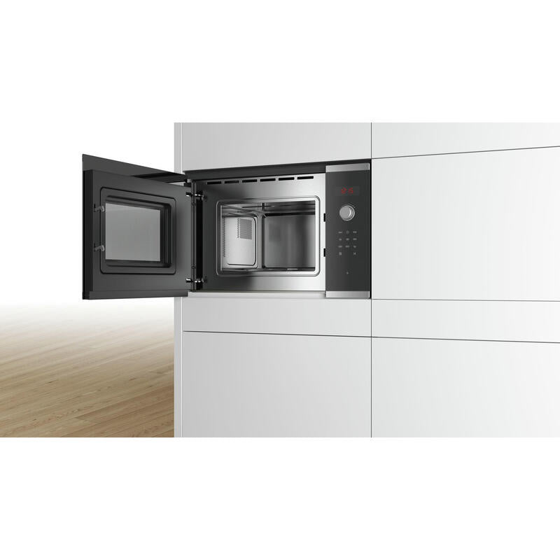 Microondas  Bosch Serie 4 Bfl523ms0  20 L 800 W Negro, Acero Inoxidable