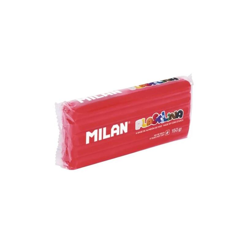 Milan Barra De Plastilina De 150gr - Base De Almidon De Maiz - Sin Gluten - Mezclables - Rojo
