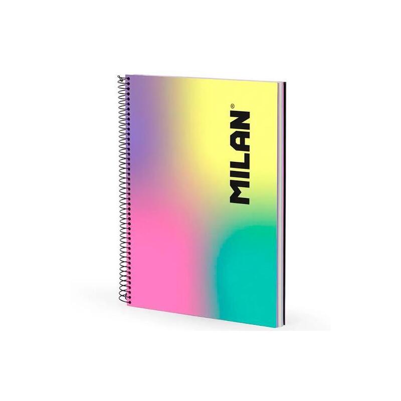 Milan Cuaderno Espiral A4 90h 120gr Cuadrícula 5x5 Tapa Dura Colección Sunset
