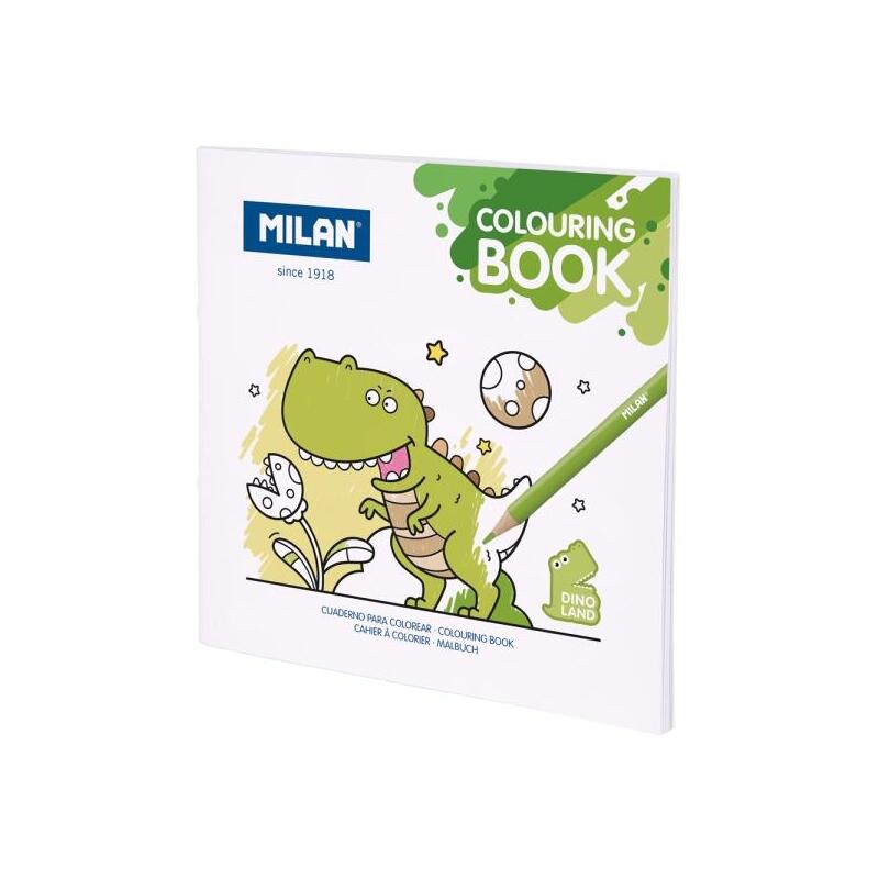 Milan Dino Land Cuaderno Para Colorear Microperforado - Tematica Dinosaurios - 20 Ilustraciones Detalladas