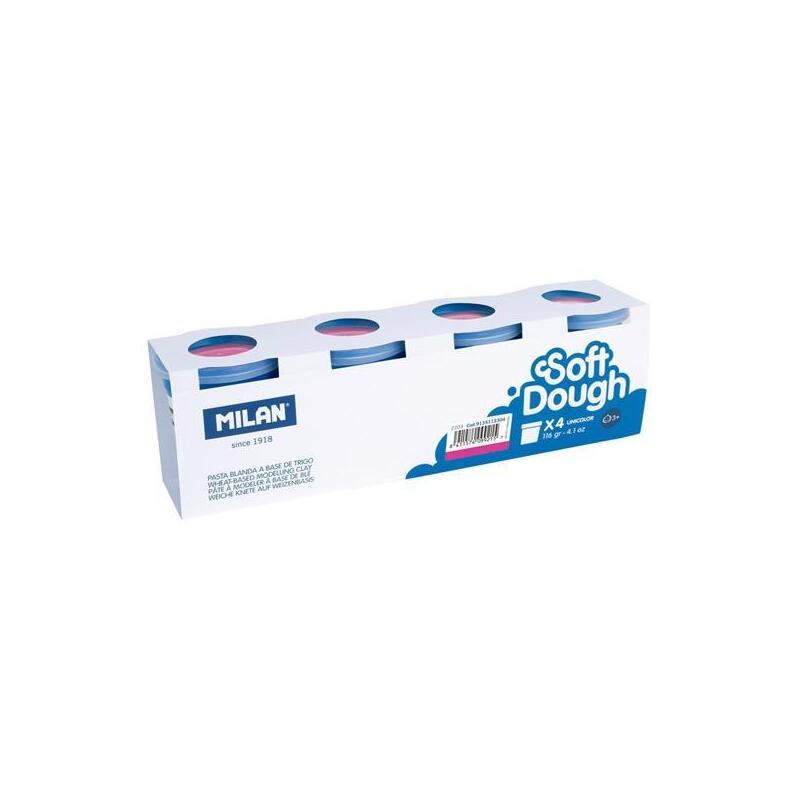 Milan Pasta Blanda Soft Dough Caja 4 Botes 116gr Rosa