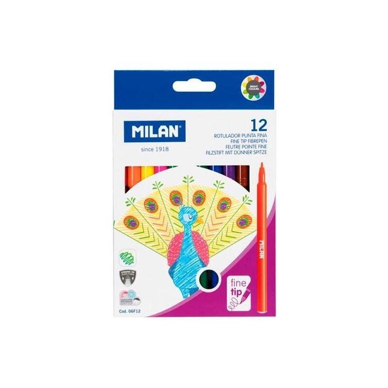 Milan Rotuladores Punta Fina Caja 12ud C/Surtidos