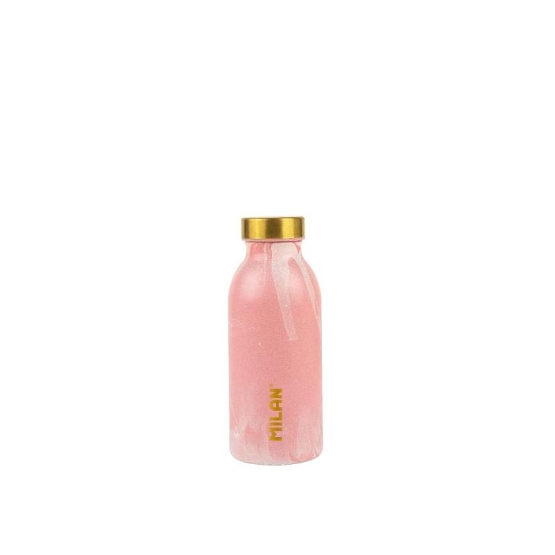 Milan Serie Lava Botella Isotermica 0.35l - Doble Pared De Acero Inoxidable - Liquidos Calientes Hasta 12h, Frios Hasta