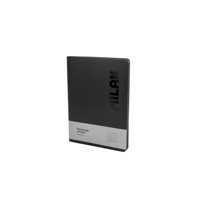 Milan Shadow Planificador Semanal Y Mensual Formato Libreta Encolada - Papel De 95gr/M² - Negro