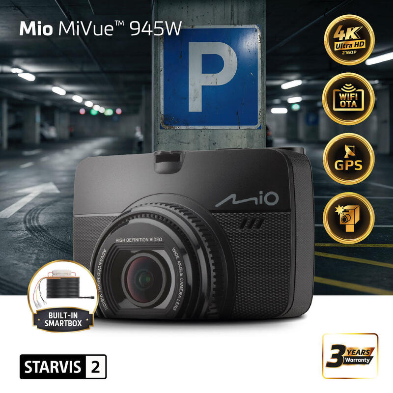 Mio Mivue 945w Premium 4k, Starvis 2, Wi-Fi, Gps Dash Cam