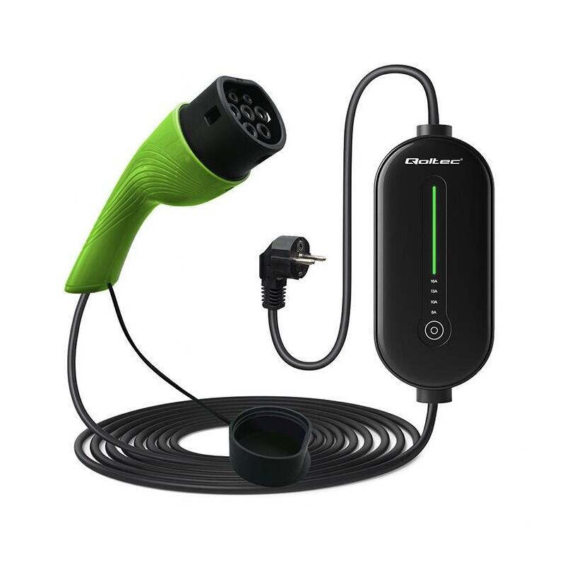 Mobilna Ladowarka Do Samochodu Elektrycznego Ev Z Regulacja 2w1 Typ2 3.5kw 230v Lcd Led 5m