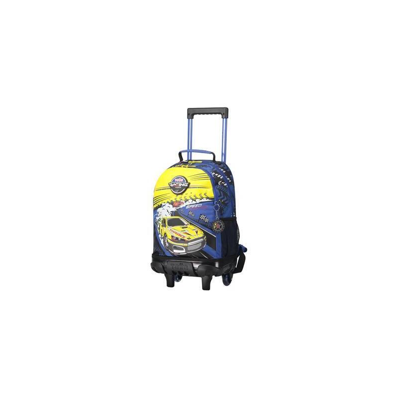 Mochila Escolar Con Ruedas Mediana De Carreras De Coches Totto Mj03vlc005-2310-6j7m