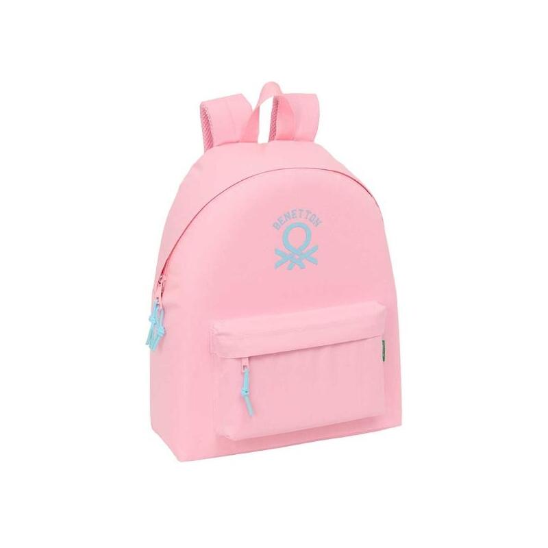 Mochila  Safta Benetton Basics - Bolsillo Frontal - Hombreras Acolchadas - Doble Cremallera Principal - Asa Superior -
