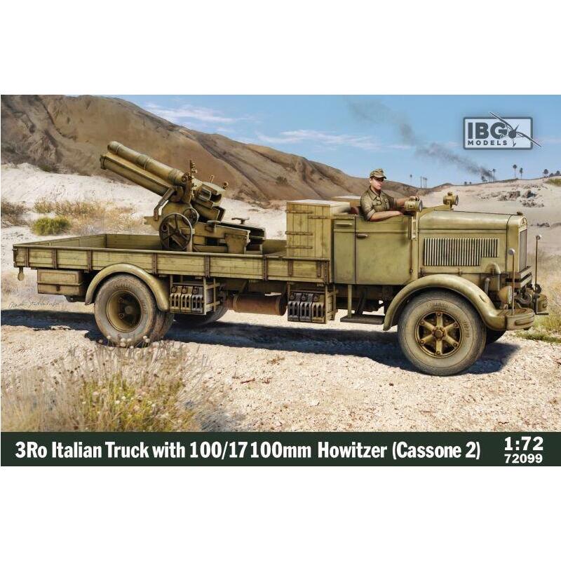 Model Plastikowy 3ro Italian Truck With 100/17 100mm Howitzer 1/72