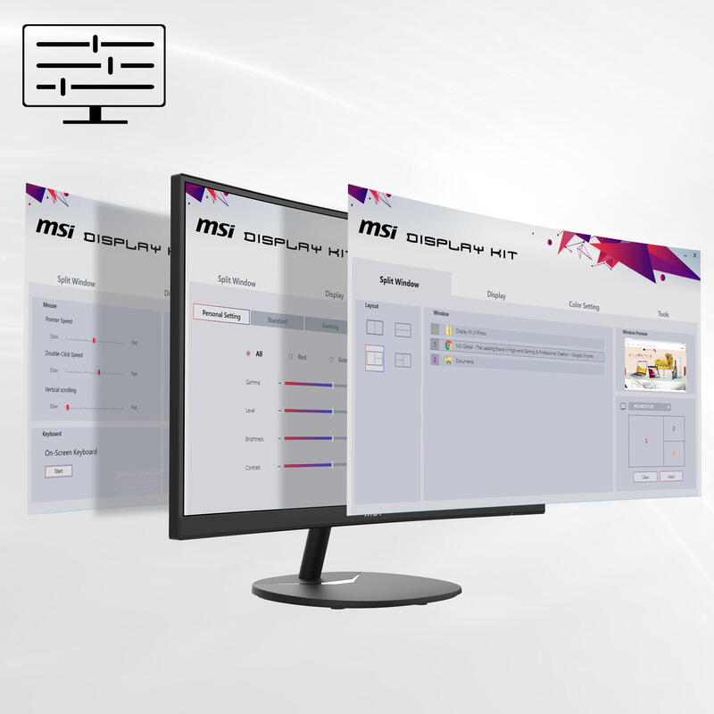 Monitor Led 27  Msi Pro Mp271ca Negro Curvo