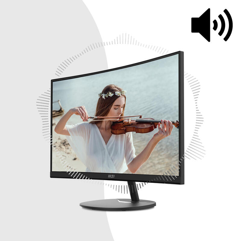 Monitor Led 27  Msi Pro Mp271ca Negro Curvo