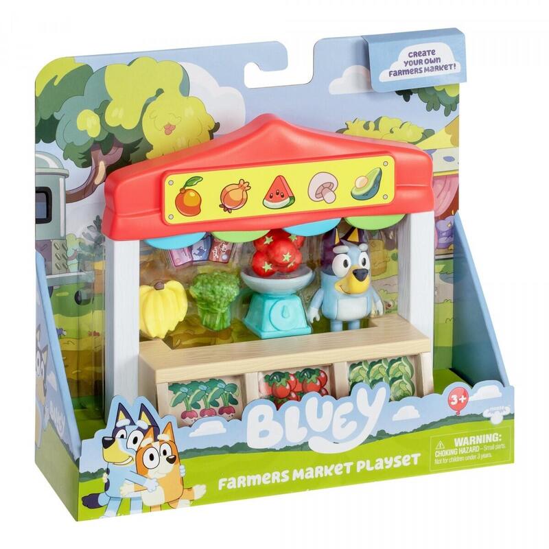 Moose Toys Bluey Mini Playset - Mercado De Agricultores, Edificio De Juegos 17555