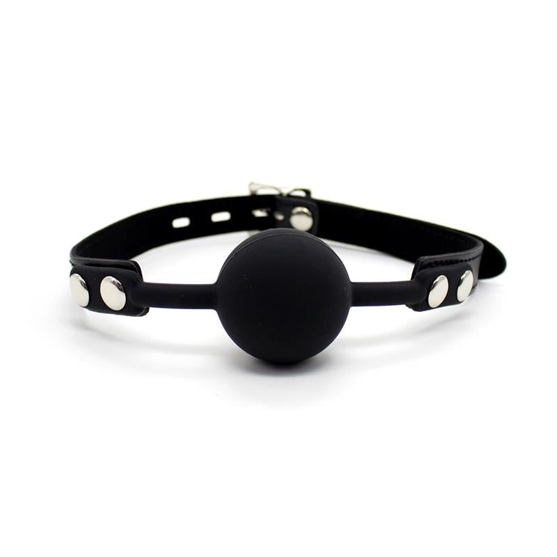 Mordaza De Bola De Silicona 4 Cm Con Candado Negro