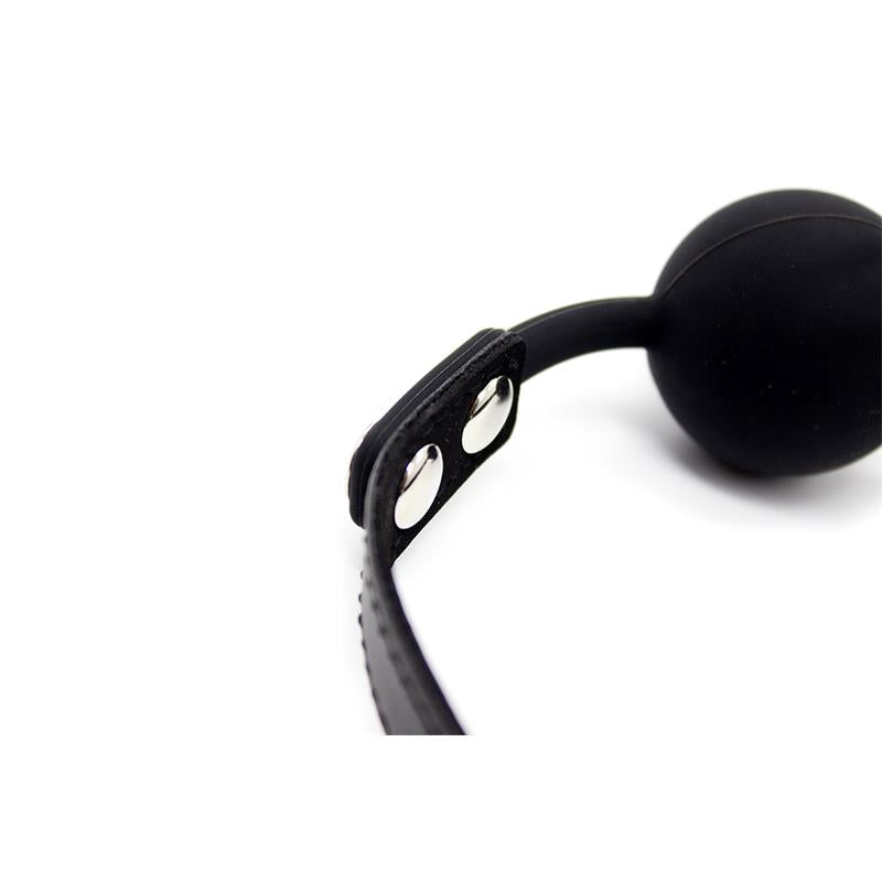 Mordaza De Bola Lisa De Silicona 4 Cm Ajustable Negro