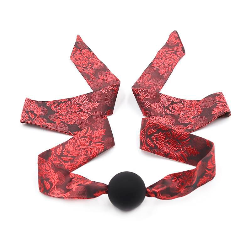 Mordaza De Bola Lisa Silicona Negro/Rojo