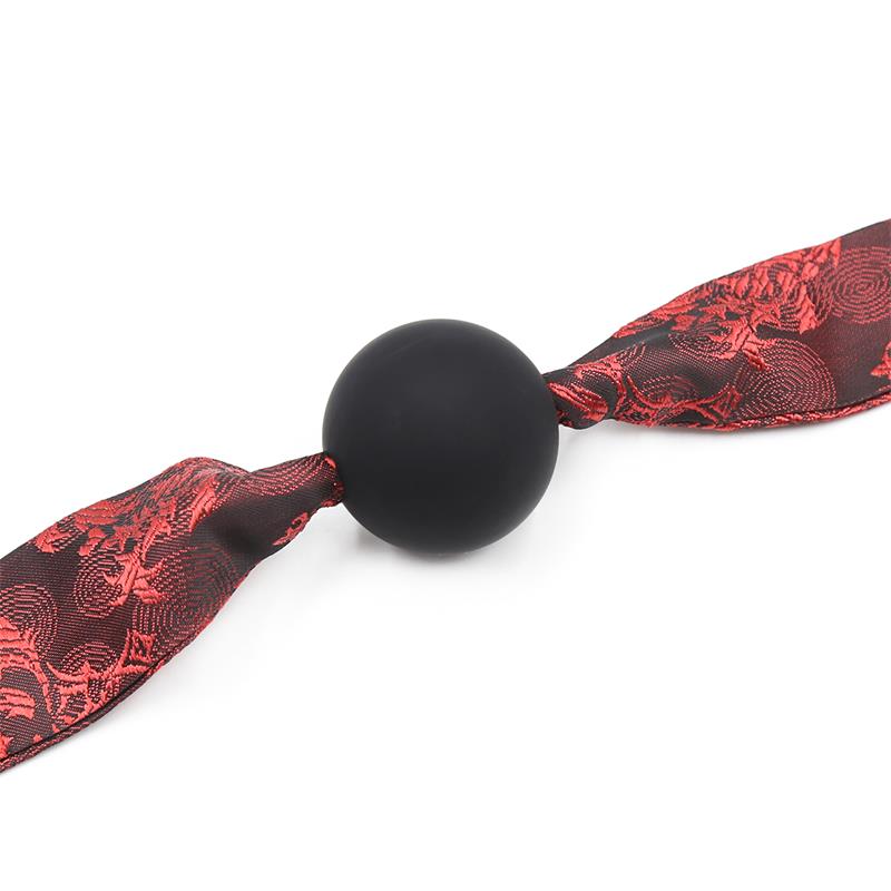 Mordaza De Bola Lisa Silicona Negro/Rojo