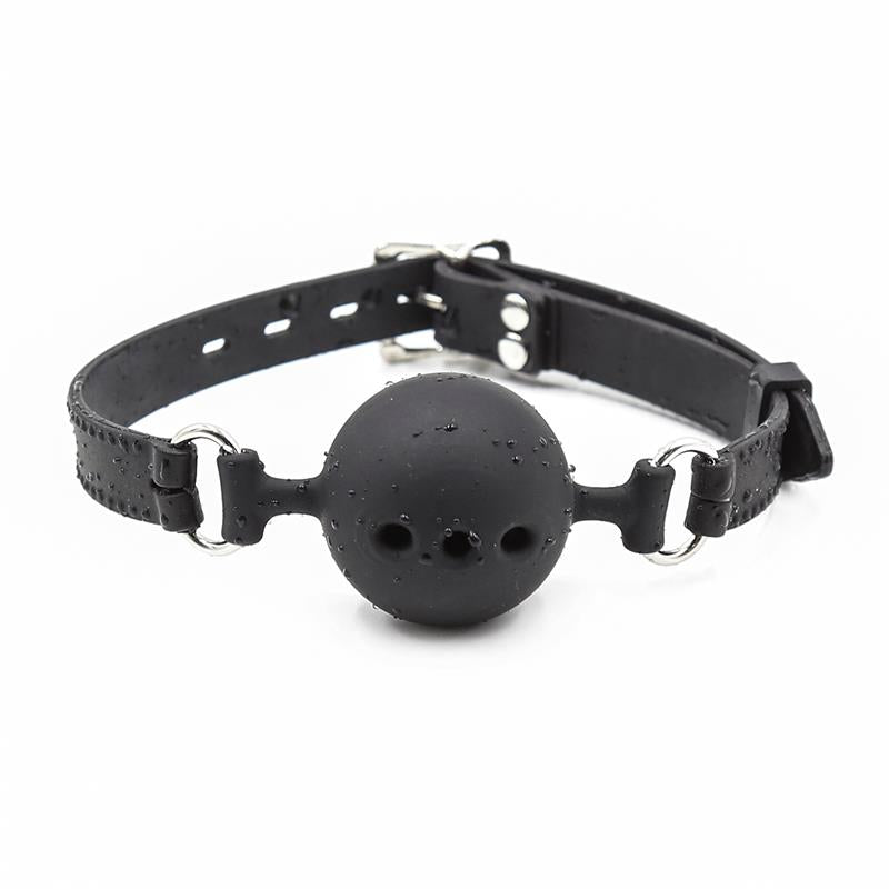 Mordaza De Bola Transpirable Silicona 4 Cm Talla S Negro