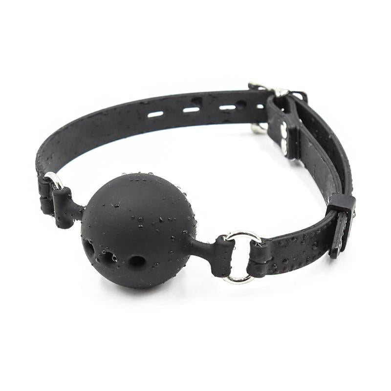 Mordaza De Bola Transpirable Silicona 4 Cm Talla S Negro