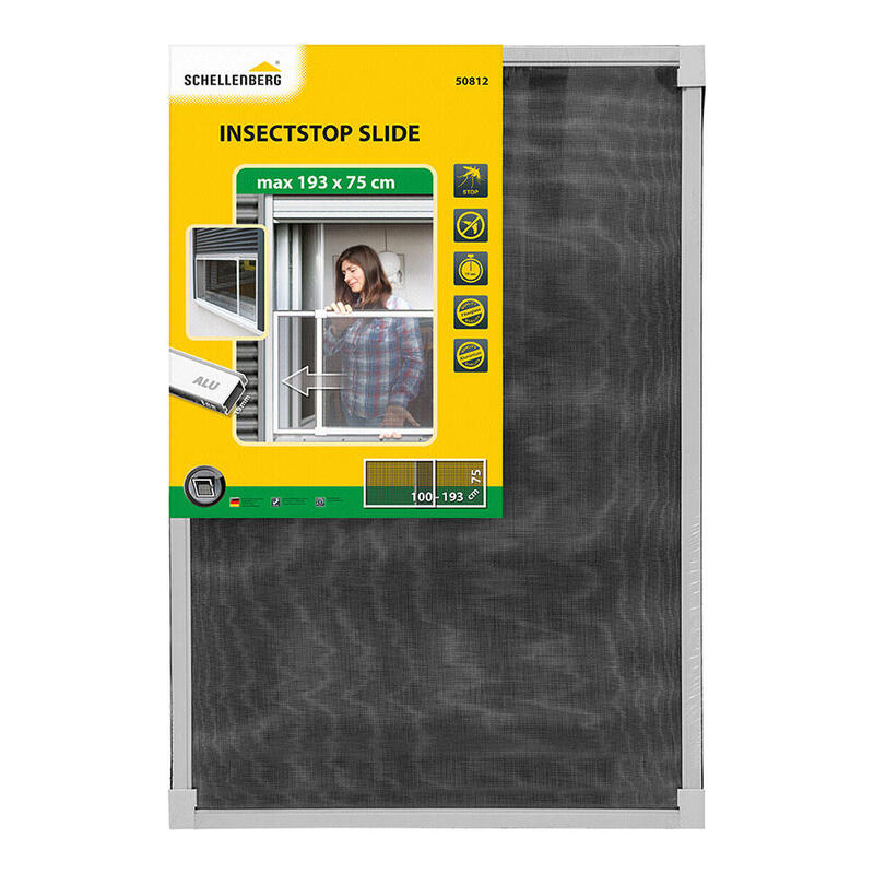 Mosquitera Con Marco Fijo Extensible Aluminio Blanco 75x100-193cm Shellenberg