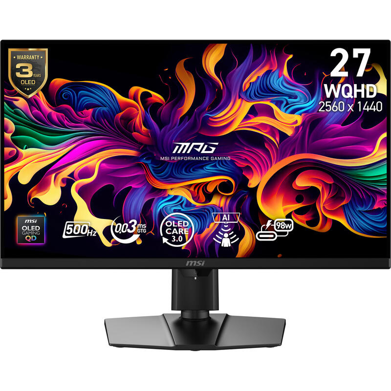Msi Mpg 271qrde Qd-Oled X50 26.5, Negro, Wqhd, Hdmi, Dp, Usb-C, 500hz Panel) 9s6-3cf49t-002