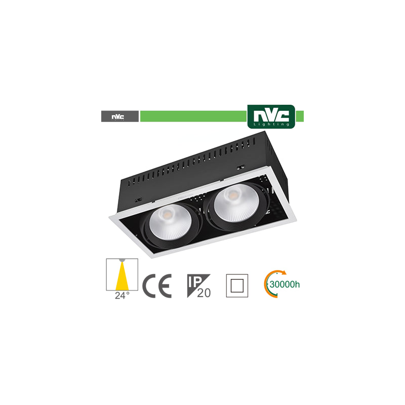 Multi-Lamp Recessed - 48w(2x24w) 3000k 3500lm >24° Cri90