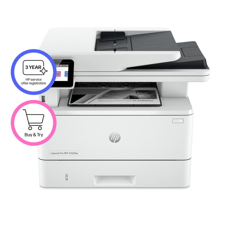 Multifunción Láser Monocromo Hp Laserjet Pro 4102fdw Wifi Fax Dúplex Blanca