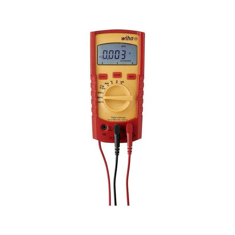 Multímetro Digital Wiha 45218, Hasta 600 V Ac, Cat Iv, Dispositivo De Medición Rojo/Amarillo 45218