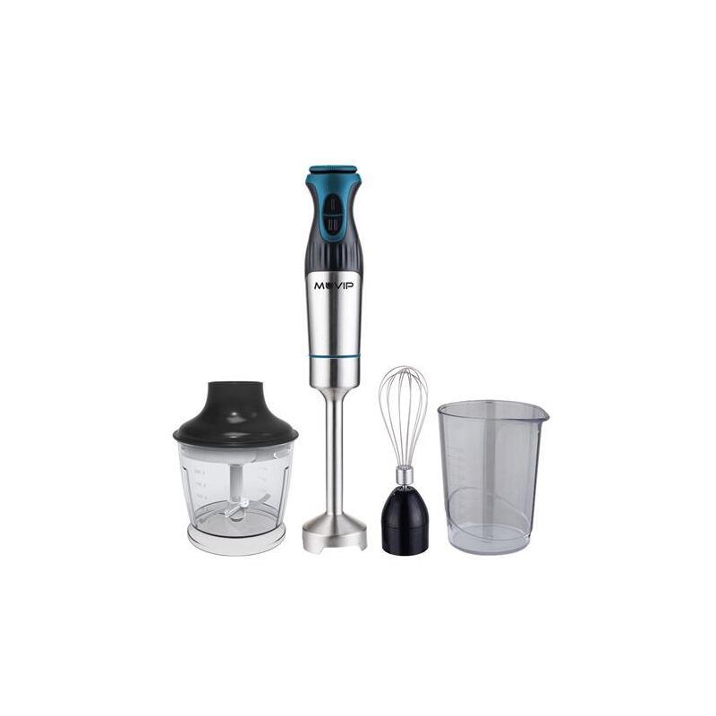 Muvip Batidora De Mano Inox 1200w + Accesorios - 2 Velocidades - Control De Velocidad - Cuerpo De Acero Inoxidable