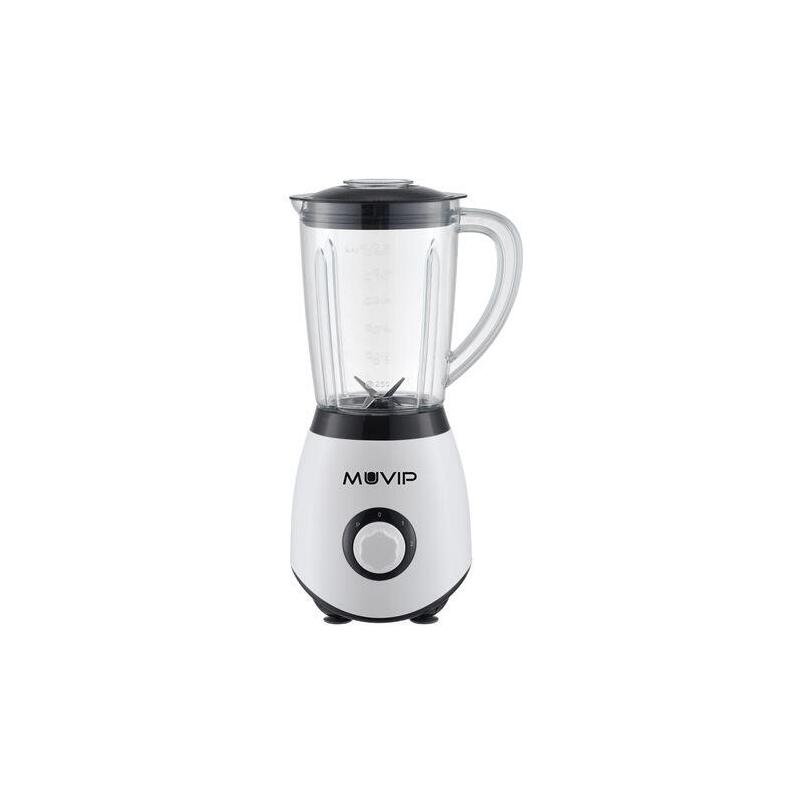 Muvip Batidora De Vaso 1300w 1.5l - 2 Velocidades - Chuchillas De Acero Inoxidable - Funcion Pica Hielo - Bloqueo De Seguridad