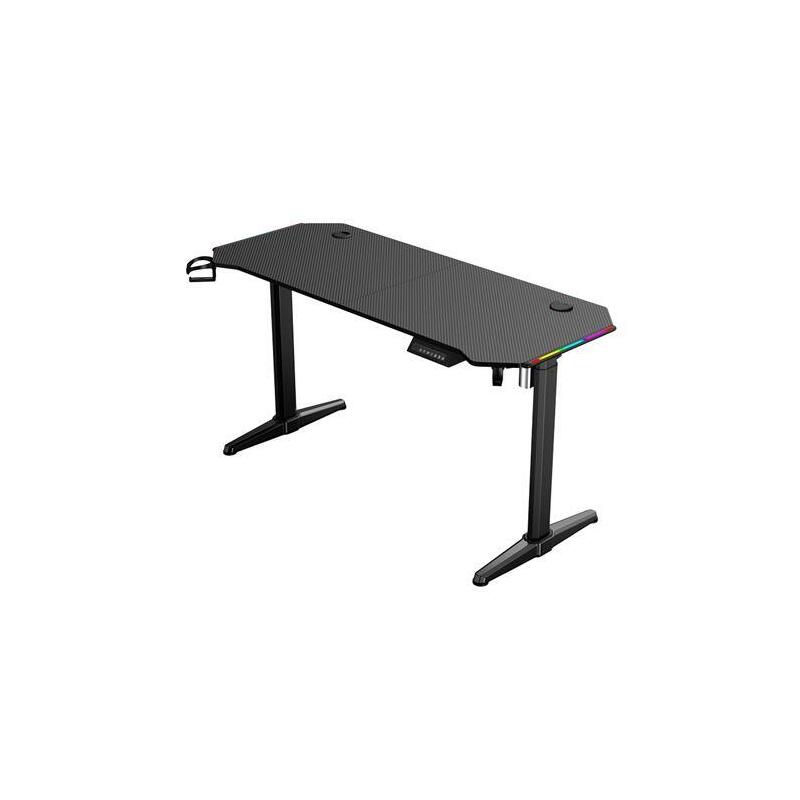 Muvip Mesa Gaming Pro1600 Xl Motorizada Fibra Carbono - Luz Rgb Sound