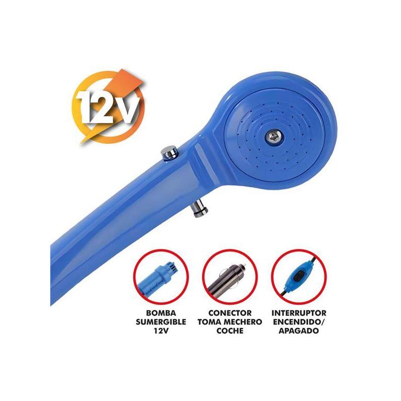 Muvip Mv0634 Ducha Portatil 12v - Ultraligera Y Compacta - Control De Caudal