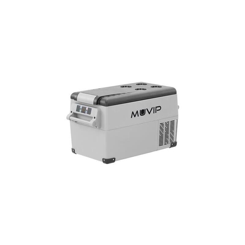 Muvip Nevera Portatil De Compresor 35l - Proteccion Bateria Vehiculo - Luz Led - Temperatura -20º/+20º - Conexion 12/24/220v - Consumo 50w - Compresor Silencioso - Asas Desmontables - Control Bluetooth - Medidas 693x345x381cm - Color Gris