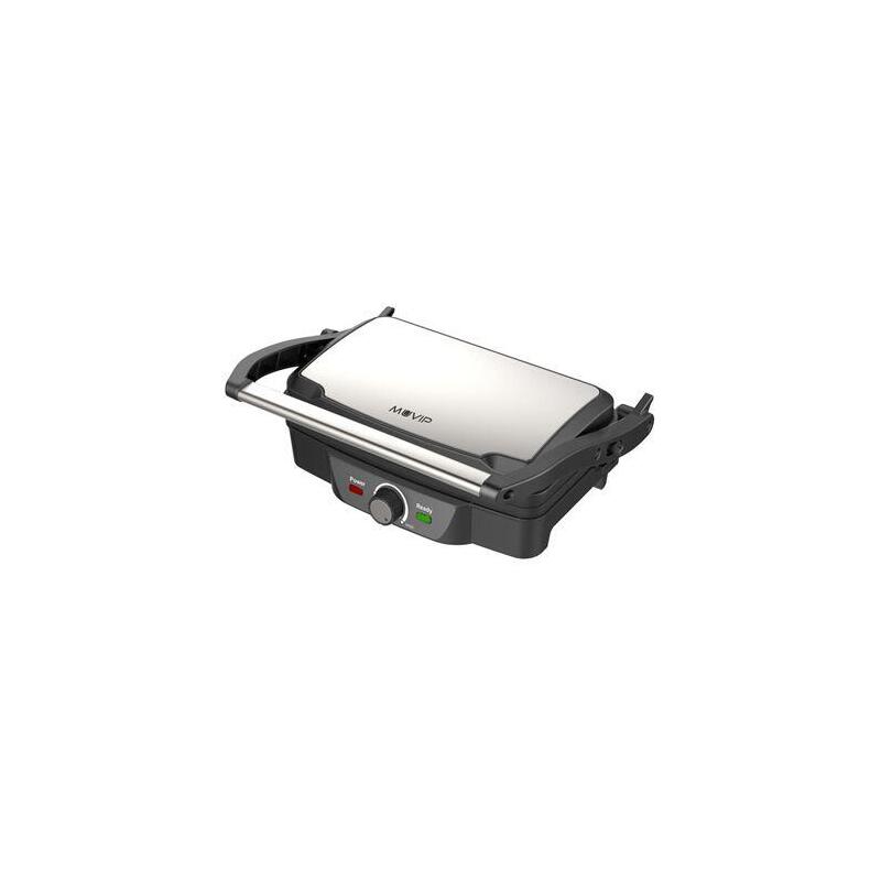 Muvip Sandwichera Grill 1600w - Apertura Hasta 180º - Temperatura Regulable - Placa Superior Basculante - Asa Tacto Frio