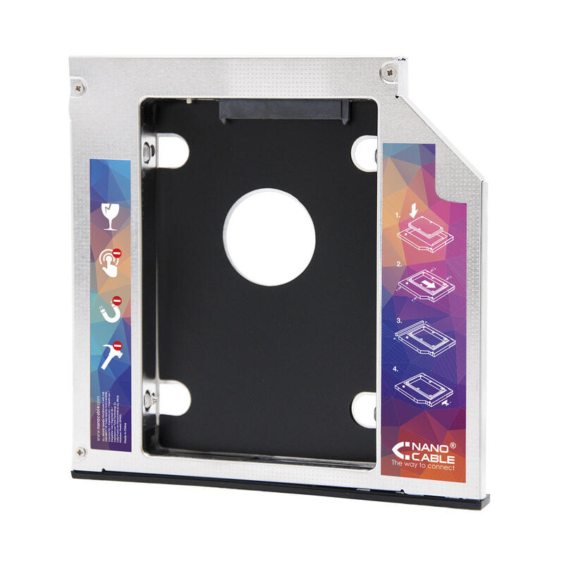 Nanocable Adaptador De Disco Duro De 9.5 Mm Para Unidad Optica De 12.7 Mm En Portatil