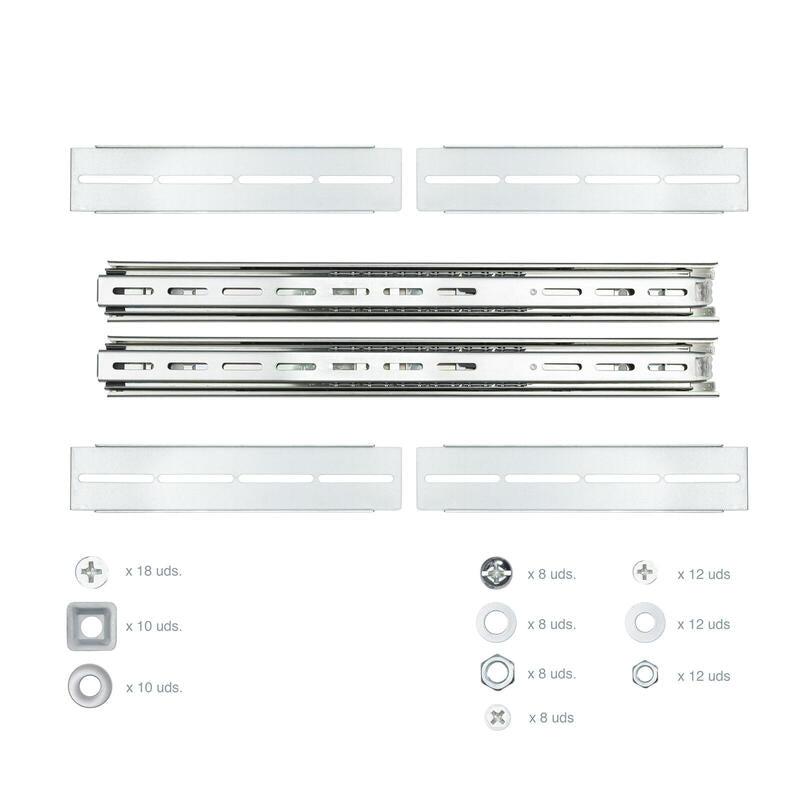 Nanocable Guias Laterales Telescopicas Para Caja Rack De 19"