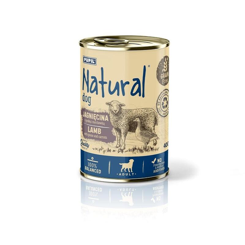 Natural Cordero Z Gesina I Marchewka Comida Húmeda Para Perros 400g