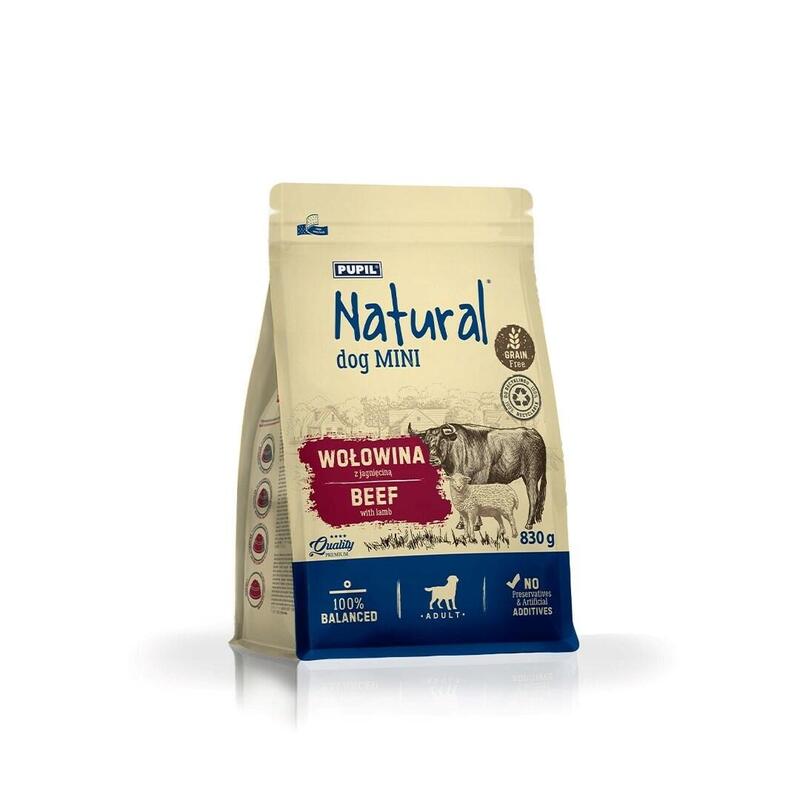 Natural Ternera Z Jagniecina Comida Seca Para Perros 830g