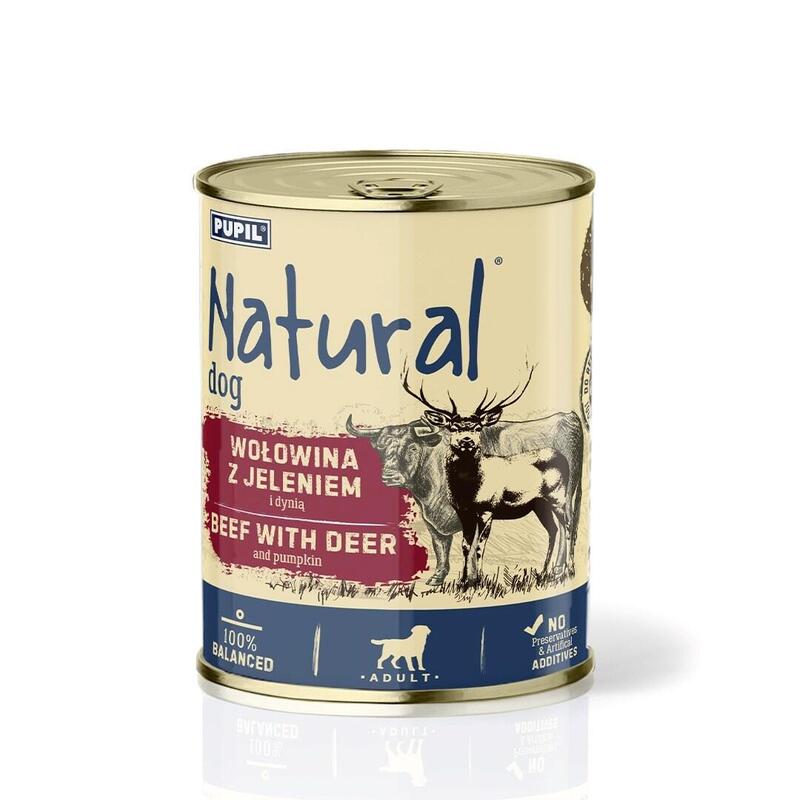Natural Ternera Z Jeleniem I Dynia Comida Húmeda Para Perros 800g