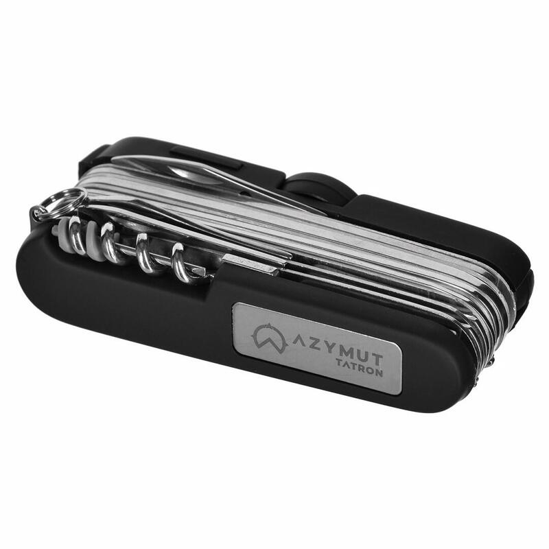 Navaja Azimuth Tatron - 25 Herramientas + Funda, 90mm Negra ( Hk20017bl )