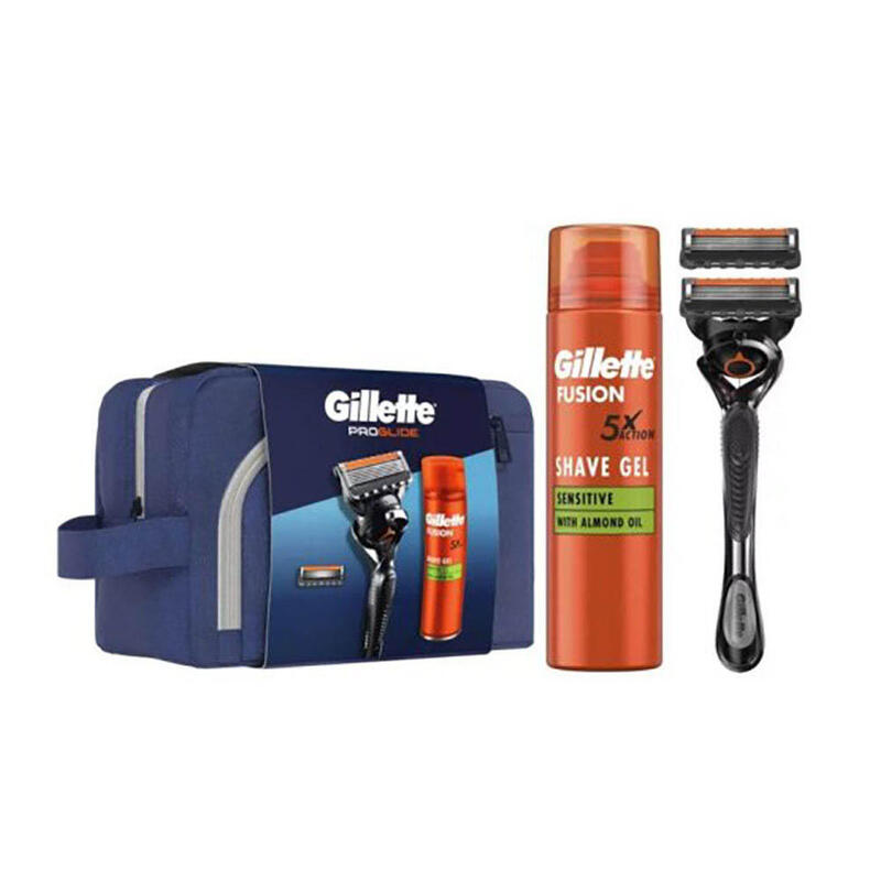Neceser Proglide, Maquinilla + 2 Recambios Y Gel De Afeitar