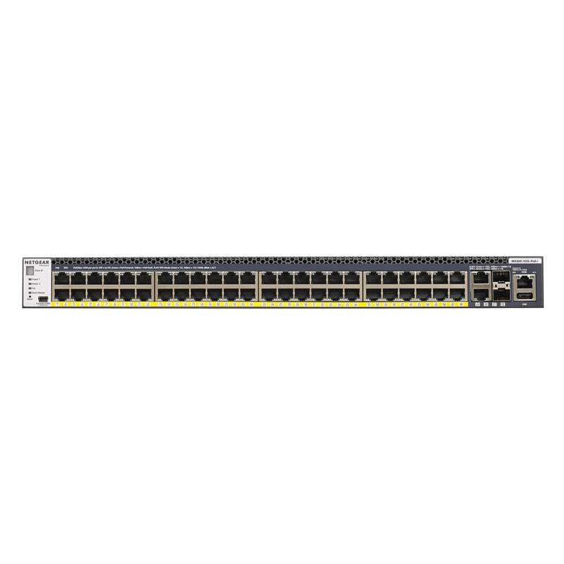 Netgear M4300-52g-Poe+ 1000w Psu Gestionado L2/L3/L4 Gigabit Ethernet (10/100/1000) Negro 1u Energía Sobre Ethernet (Poe)